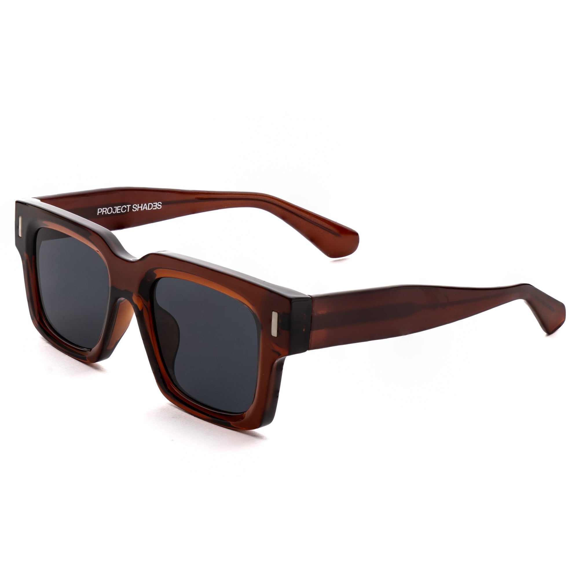 [ Archetype ] Oversized Rectangular Sunglasses : Brown - projectshades