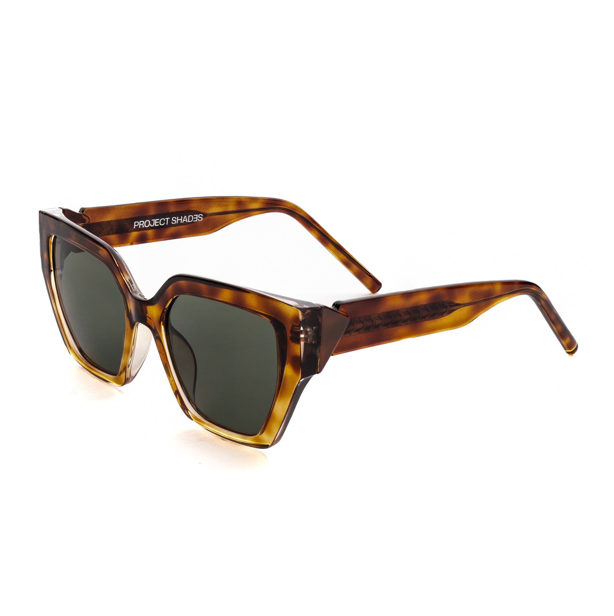 [ Muse ] Oversized Cateye Sunglasses : Leopard Green - projectshades