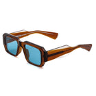 [ Brut ] Chunky Rectangular Sunglasses : BrownBlue - projectshades
