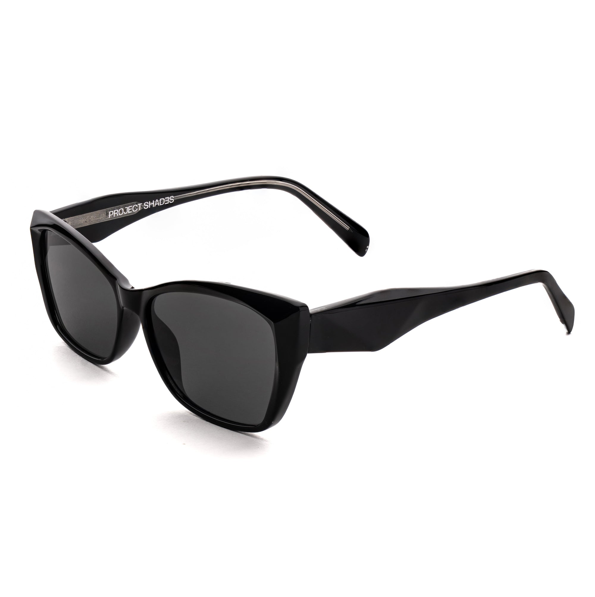 [ Sideeye ] Elevated Cateye Sunglasses : Black - projectshades