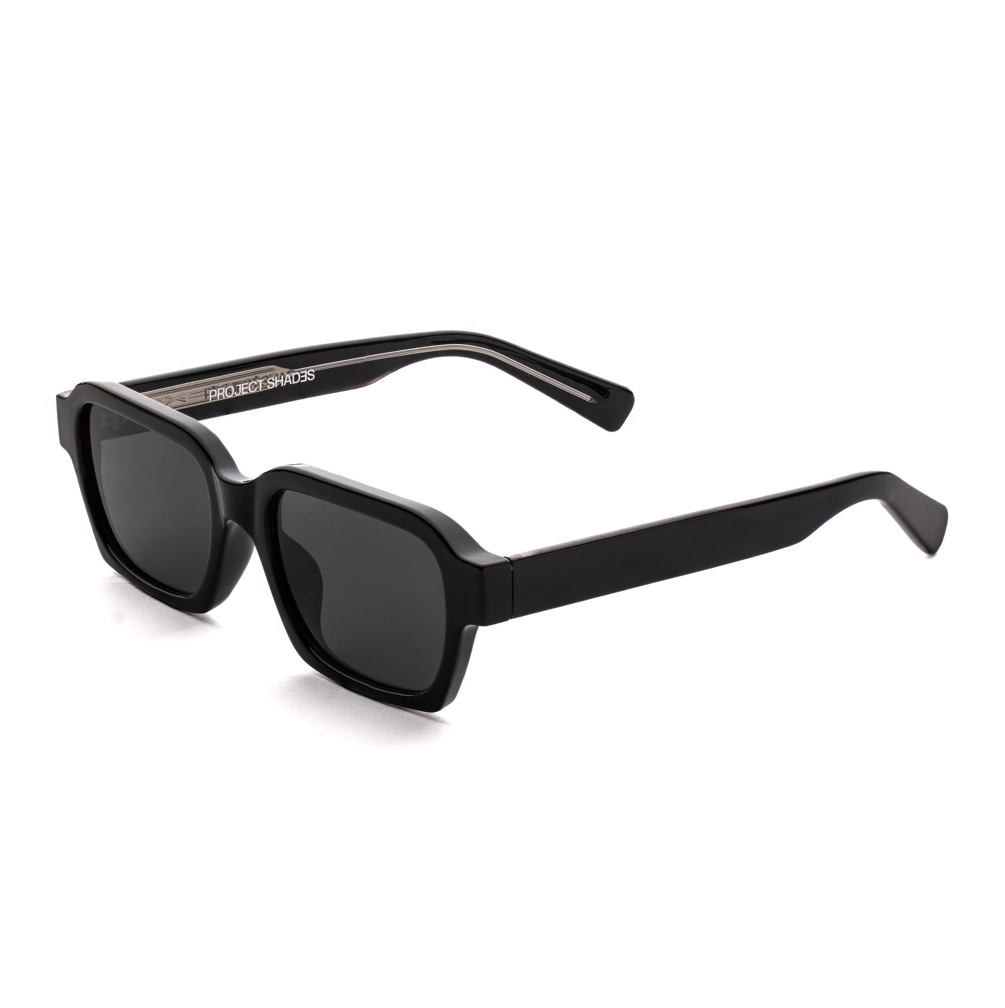 [ Apollo ] Rectangular Unisex Sunglasses : Black - projectshades