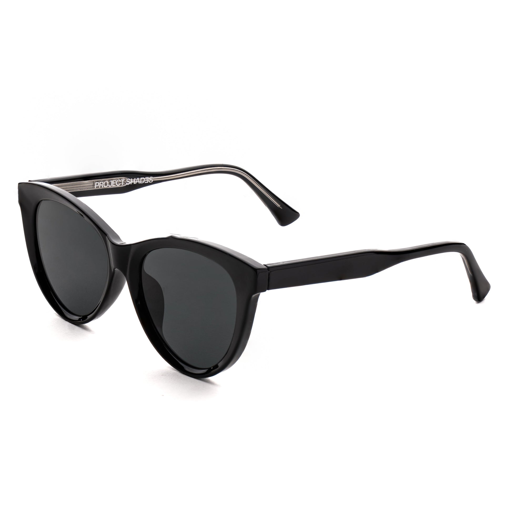 [ Luna ] Classic Cateye Sunglasses : Black - projectshades