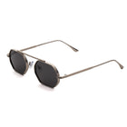 [ Hexwire ] Hexagonal Metal Sunglasses : Black Silver - projectshades