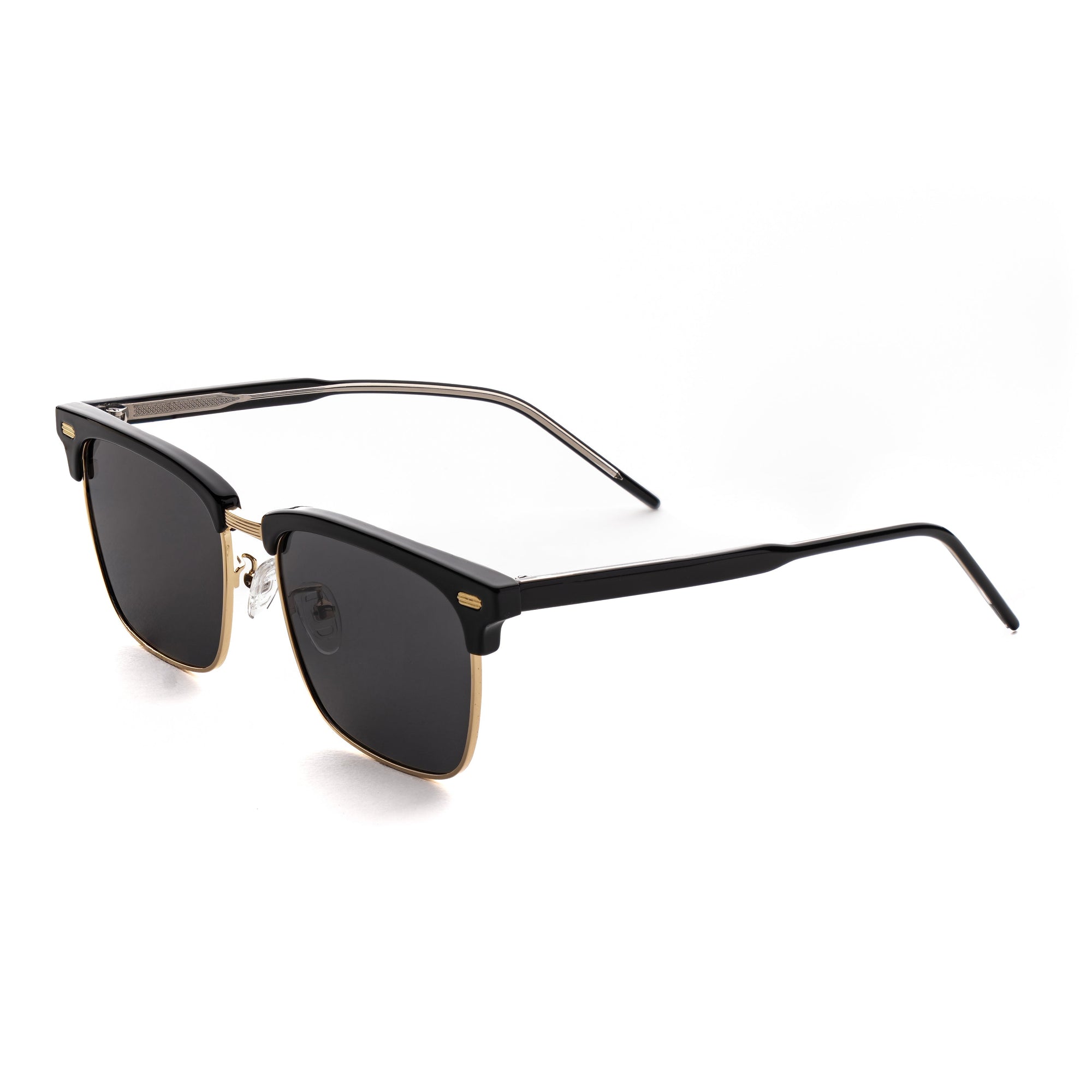[ Offset ] Clubmaster Squared Sunglasses : Black Gold - projectshades