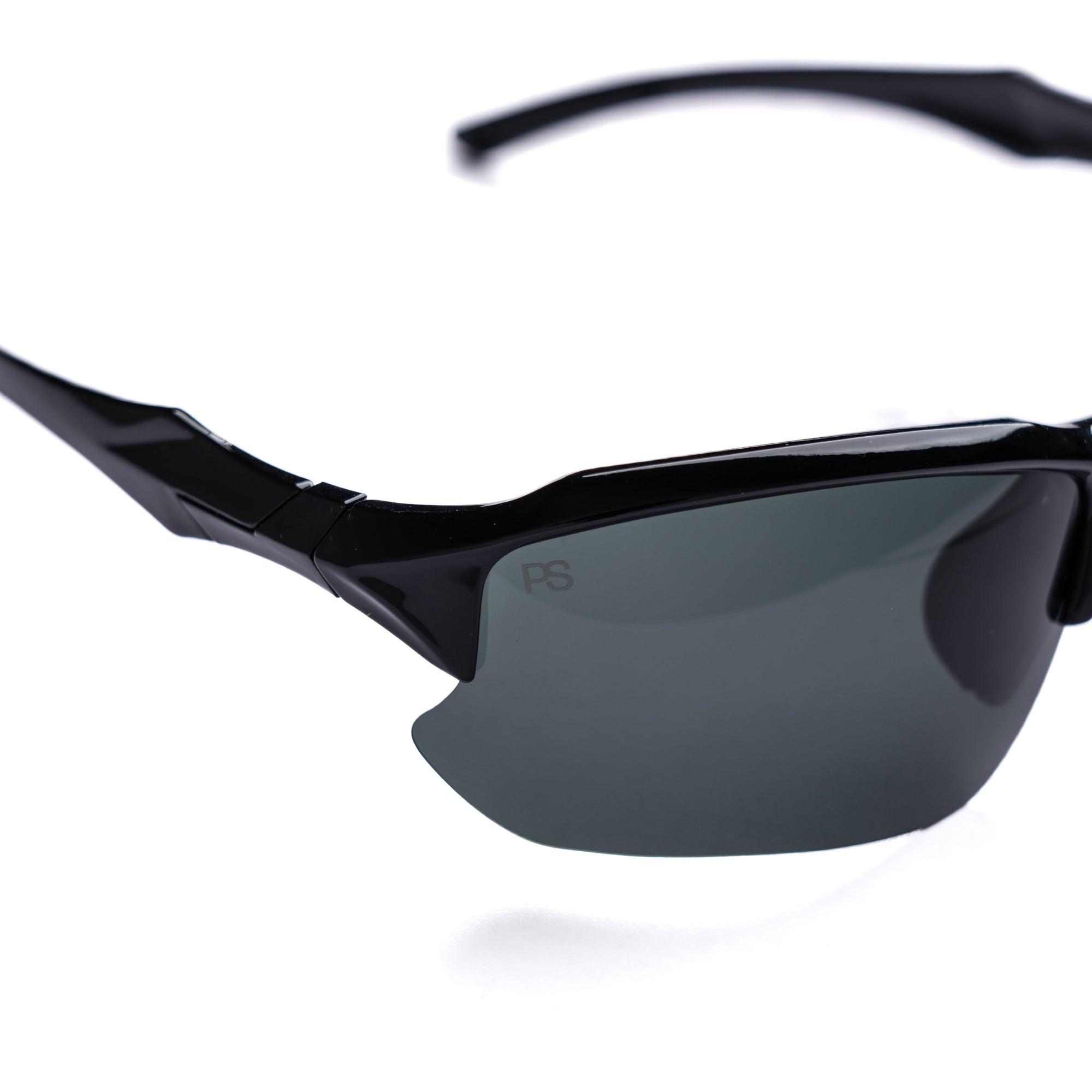 [ Zod ] Semi-Rimless Polarised Sunglasses : Black - projectshades