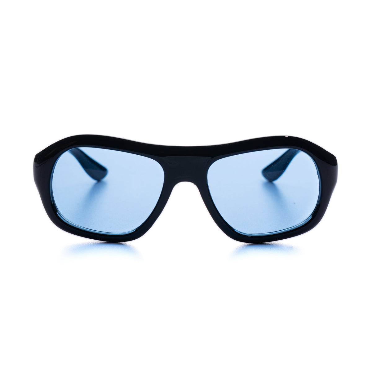 [ Ares ] Oversized High-Fashion Sunglasses : Black/Blue