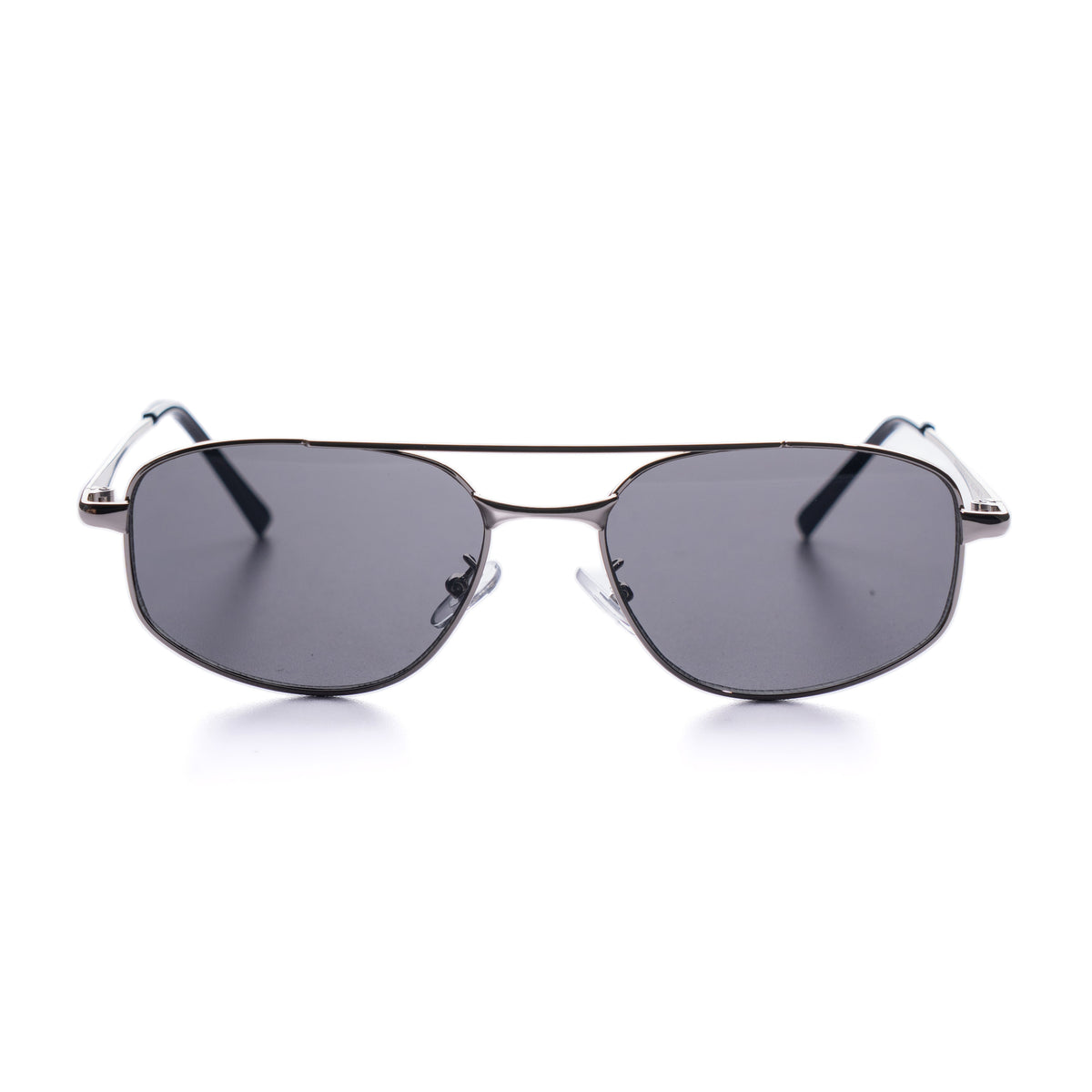 [ Orpheus ] Slim Metal Navigator Sunglasses : Black/Silver