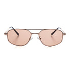 [ Orpheus ] Slim Metal Navigator Sunglasses : Brown/Gold