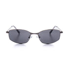 [ Iris ] Slim Geometric Metal Sunglasses : Black/Silver