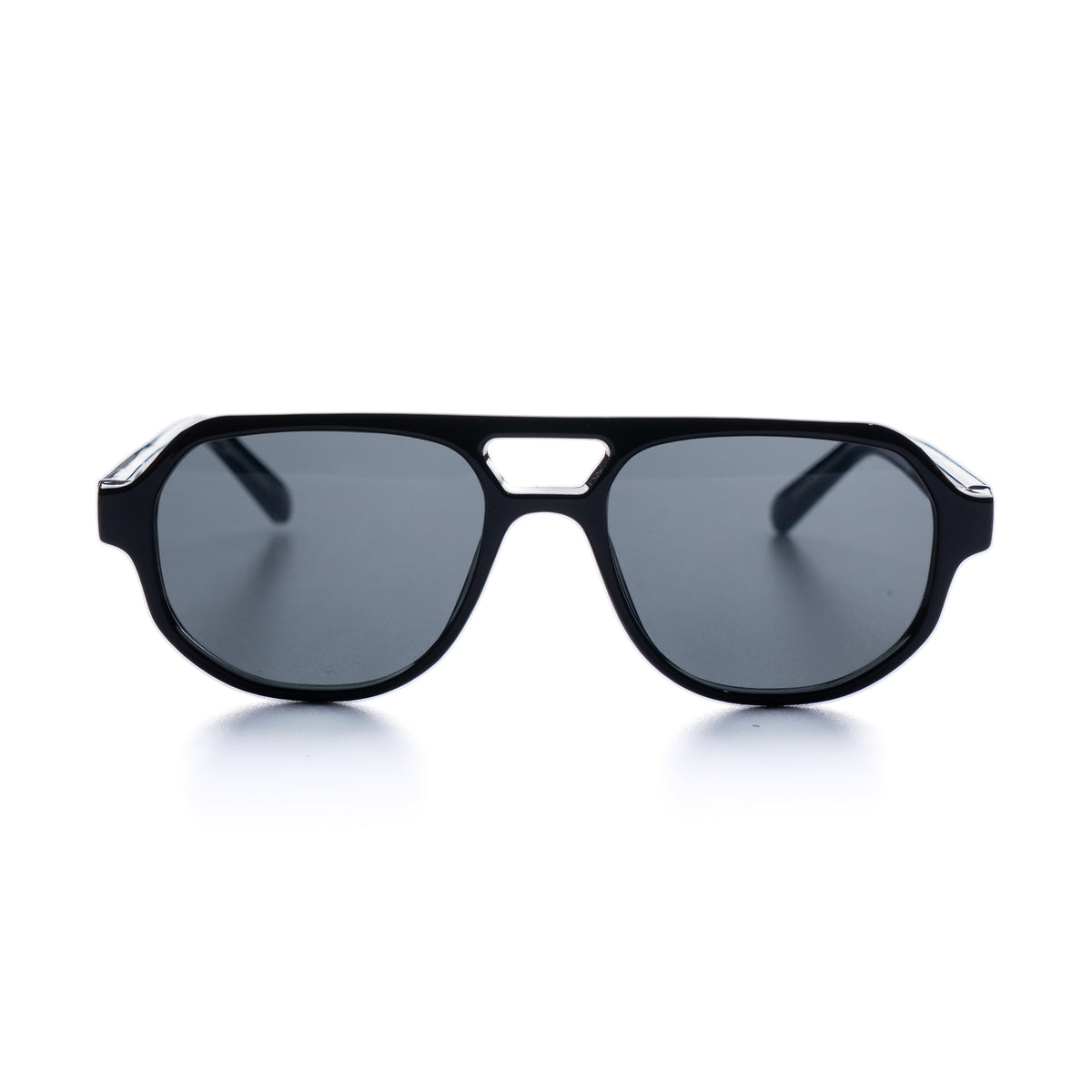 [ Hyperion ] Double-Bridge Aviator Sunglasses : Black