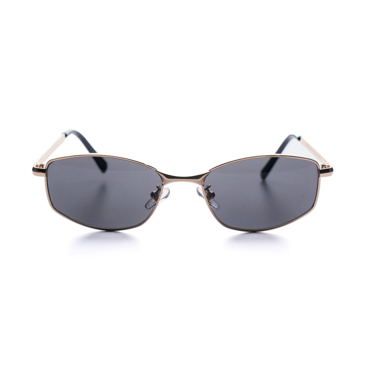[ Iris ] Slim Geometric Metal Sunglasses : Black/Gold