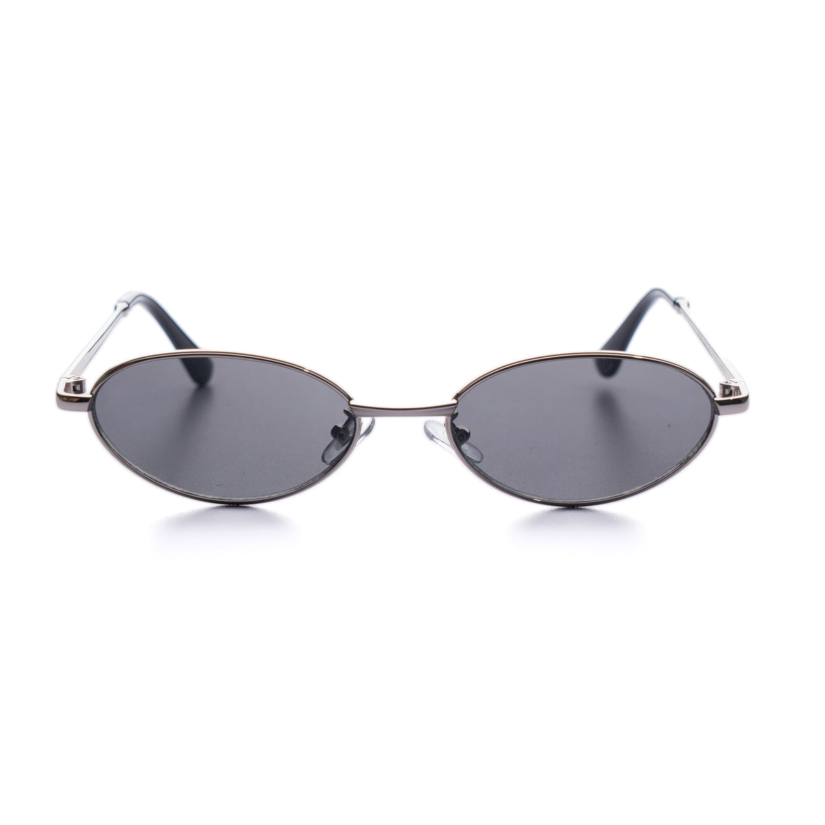 [ Echo ] Slim Oval Sunglasses : Black/Silver