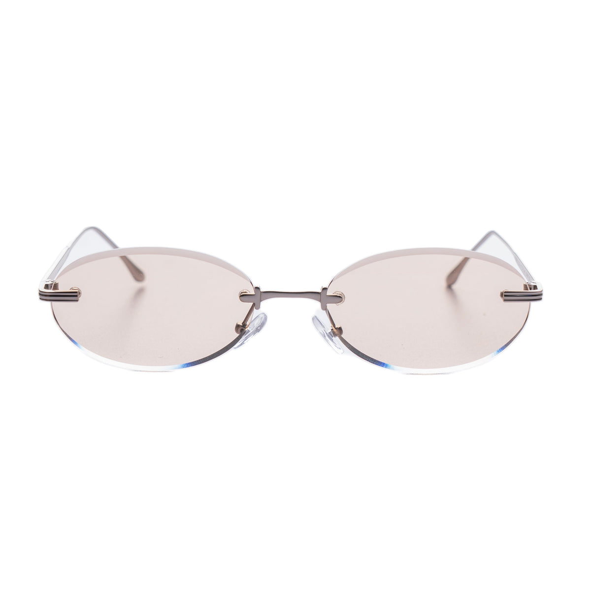 [ Aura ] Rimless Oval Sunglasses : Biege