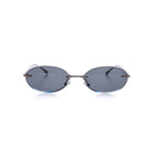 [ Aura ] Rimless Oval Sunglasses : Black/Silver