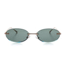 [ Aura ] Rimless Oval Sunglasses : Green