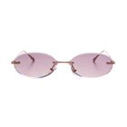 [ Aura ] Rimless Oval Sunglasses : Purple