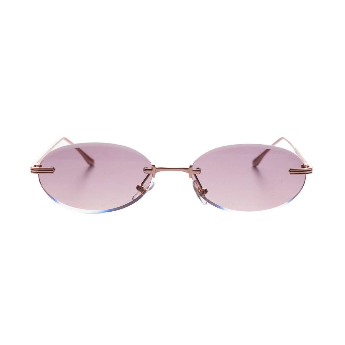 [ Aura ] Rimless Oval Sunglasses : Purple