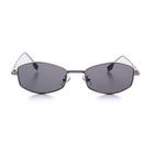[ Daedalus ] Slim Faceted Metal Sunglasses : Black/Silver