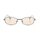 [ Daedalus ] Slim Faceted Metal Sunglasses : Biege