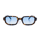 [ Prometheus ] Classic Rectangular Sunglasses : Blue/Leopard