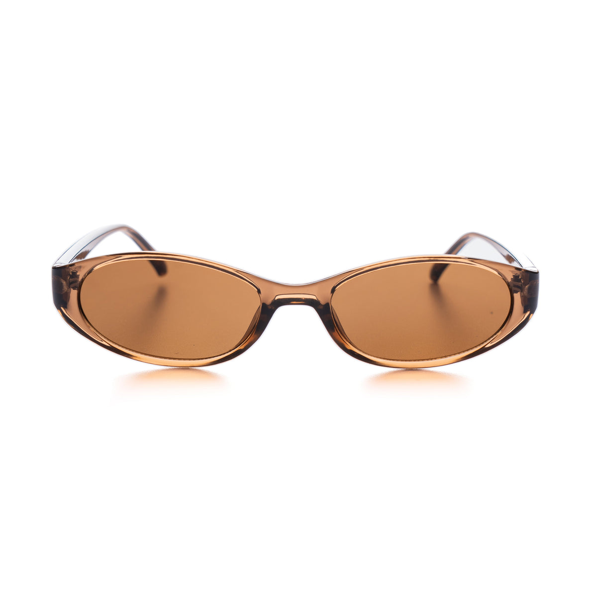 [ Nyx ] Slim 90s Oval Sunglasses : Brown