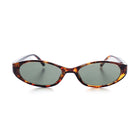 [ Nyx ] Slim 90s Oval Sunglasses : Leopard/Green
