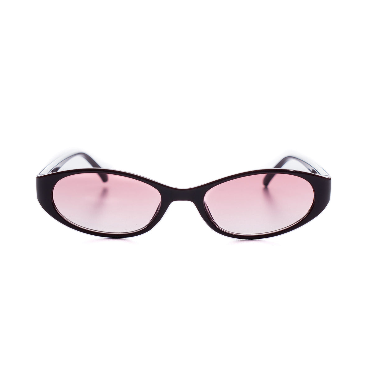 [ Nyx ] Slim 90s Oval Sunglasses : Cherry
