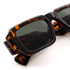 [ Brut ] Chunky Rectangular Sunglasses : Leopard Green - projectshades