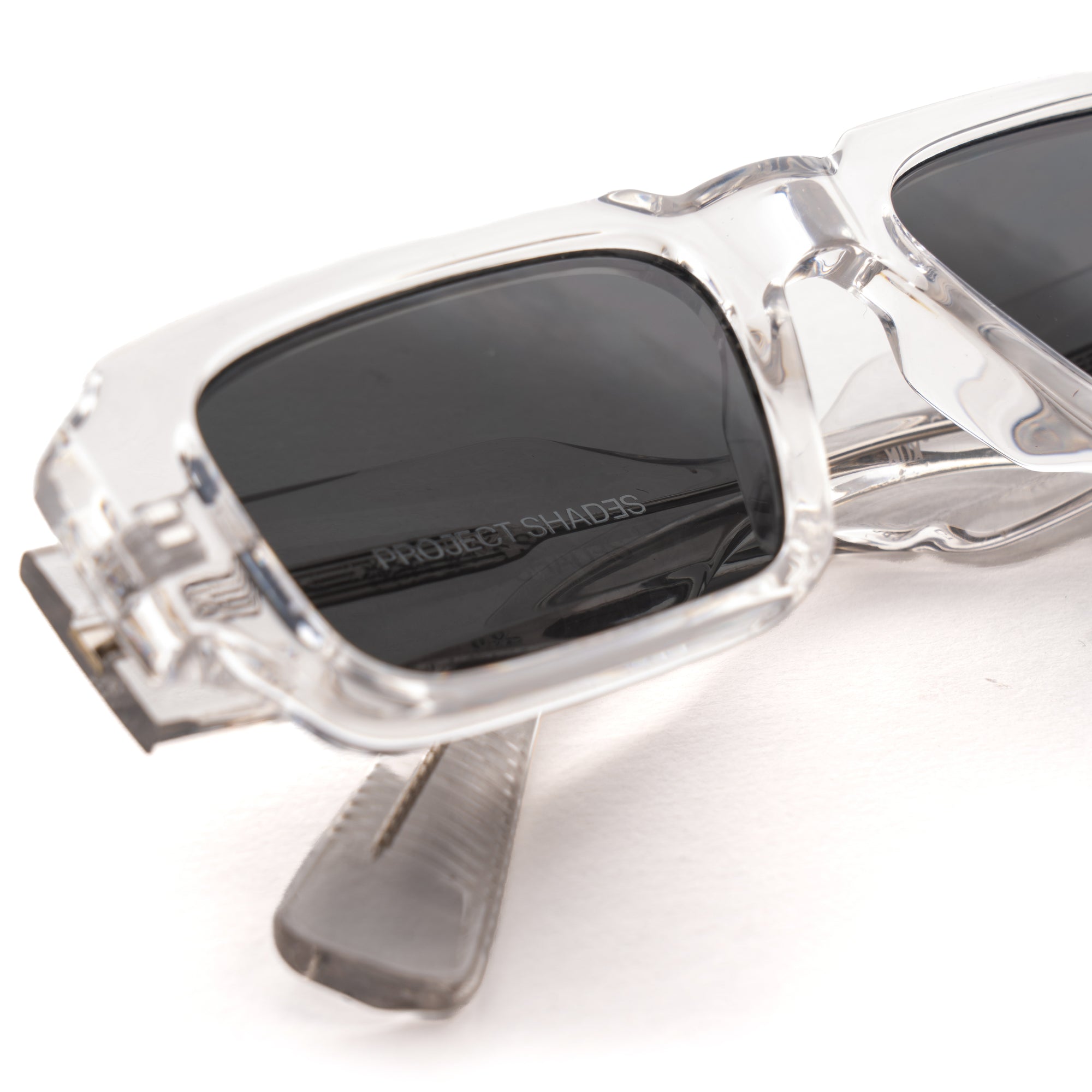 [ Brut ] Chunky Rectangular Sunglasses : Clear - projectshades