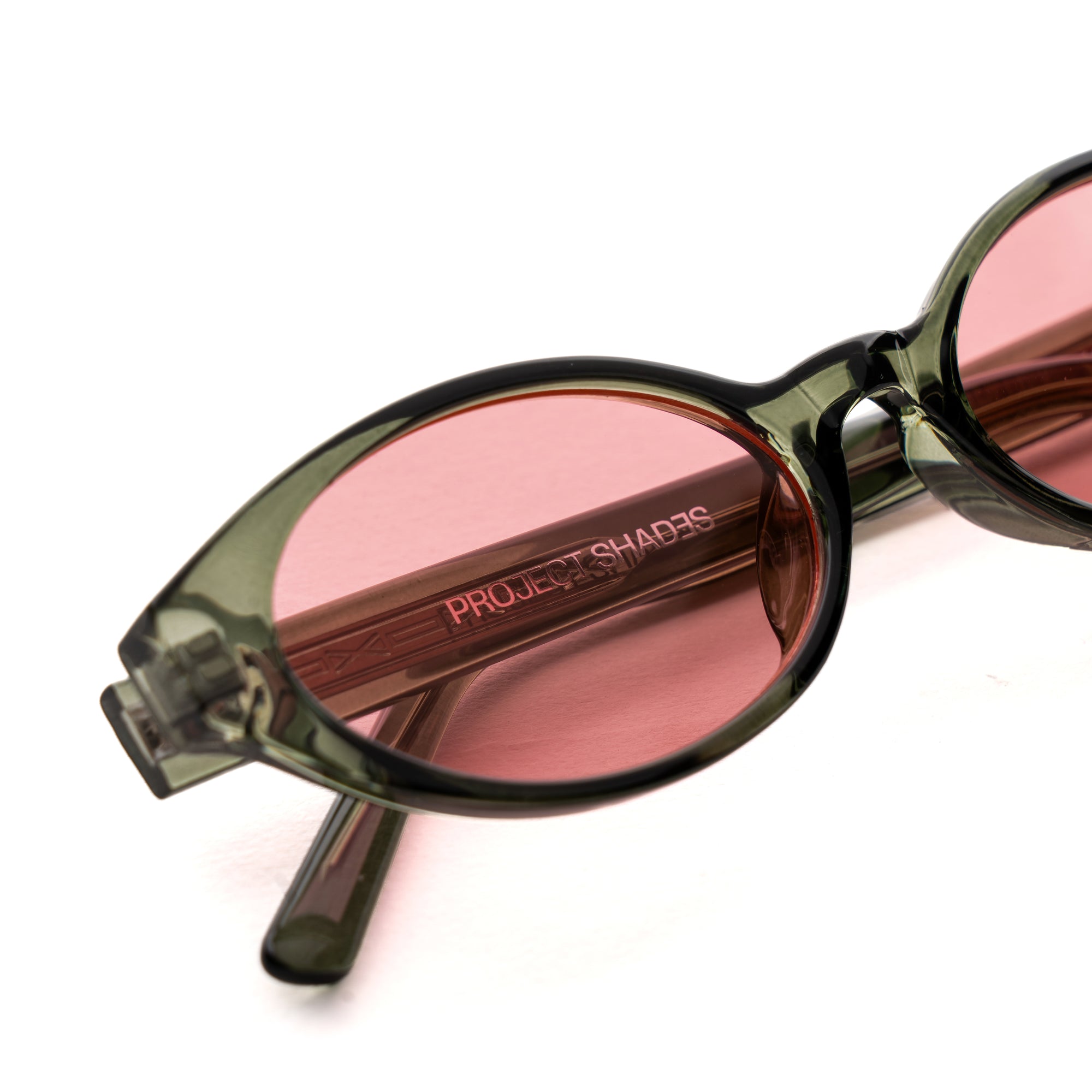 [ Contour ] Sleek Cutline Sunglasses : Green Pink - projectshades
