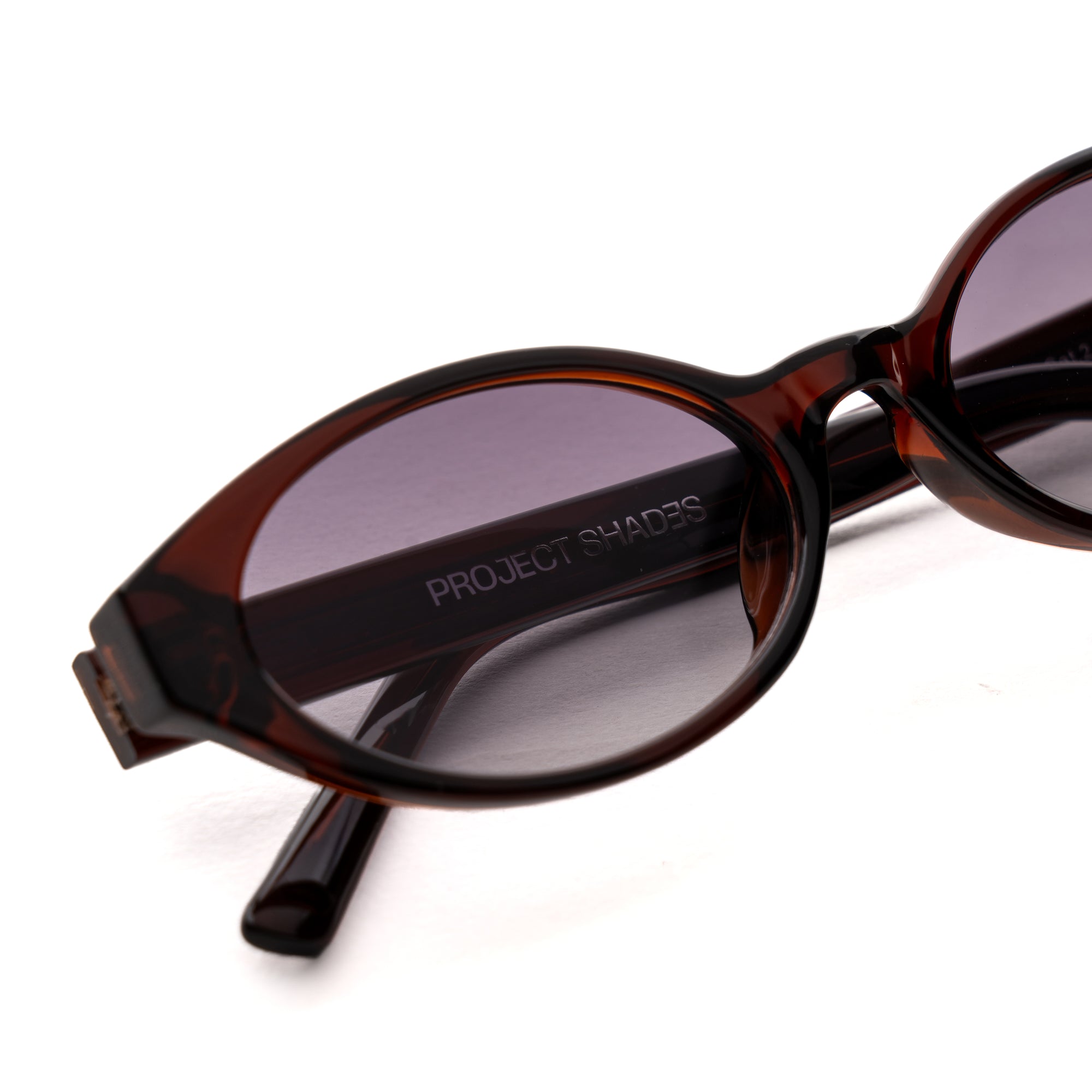 [ Contour ] Sleek Cutline Sunglasses : Purple Brown - projectshades