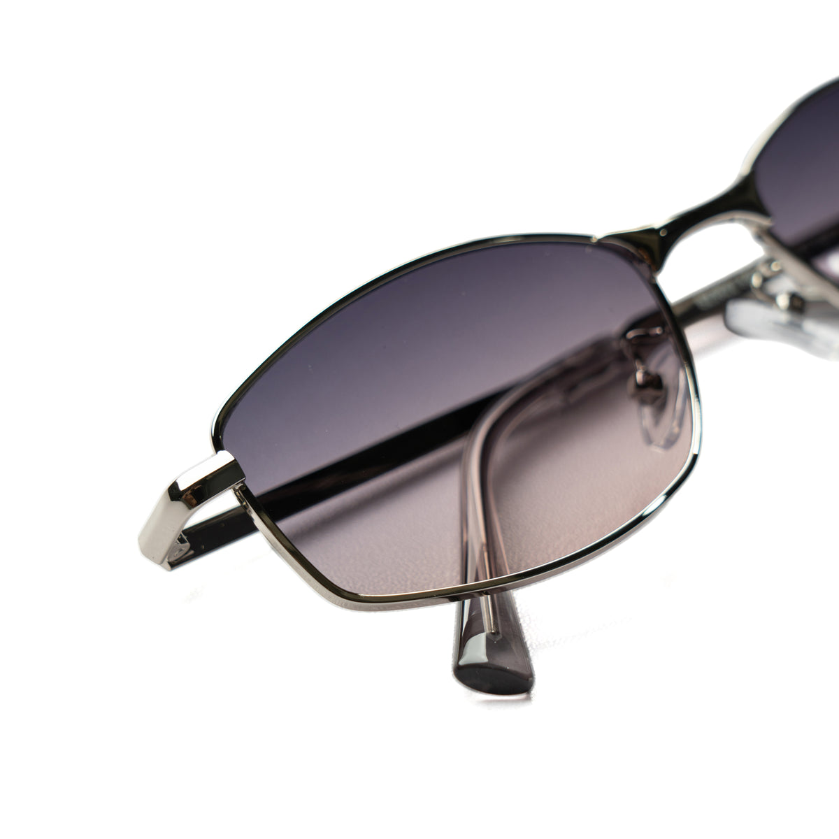 [ Iris ] Slim Geometric Metal Sunglasses : Purple