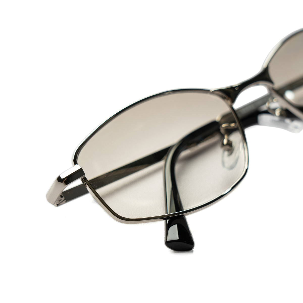 [ Iris ] Slim Geometric Metal Sunglasses : Clear