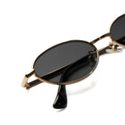 [ Echo ] Slim Oval Sunglasses : Black/Gold