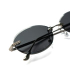 [ Aura ] Rimless Oval Sunglasses : Black/Silver