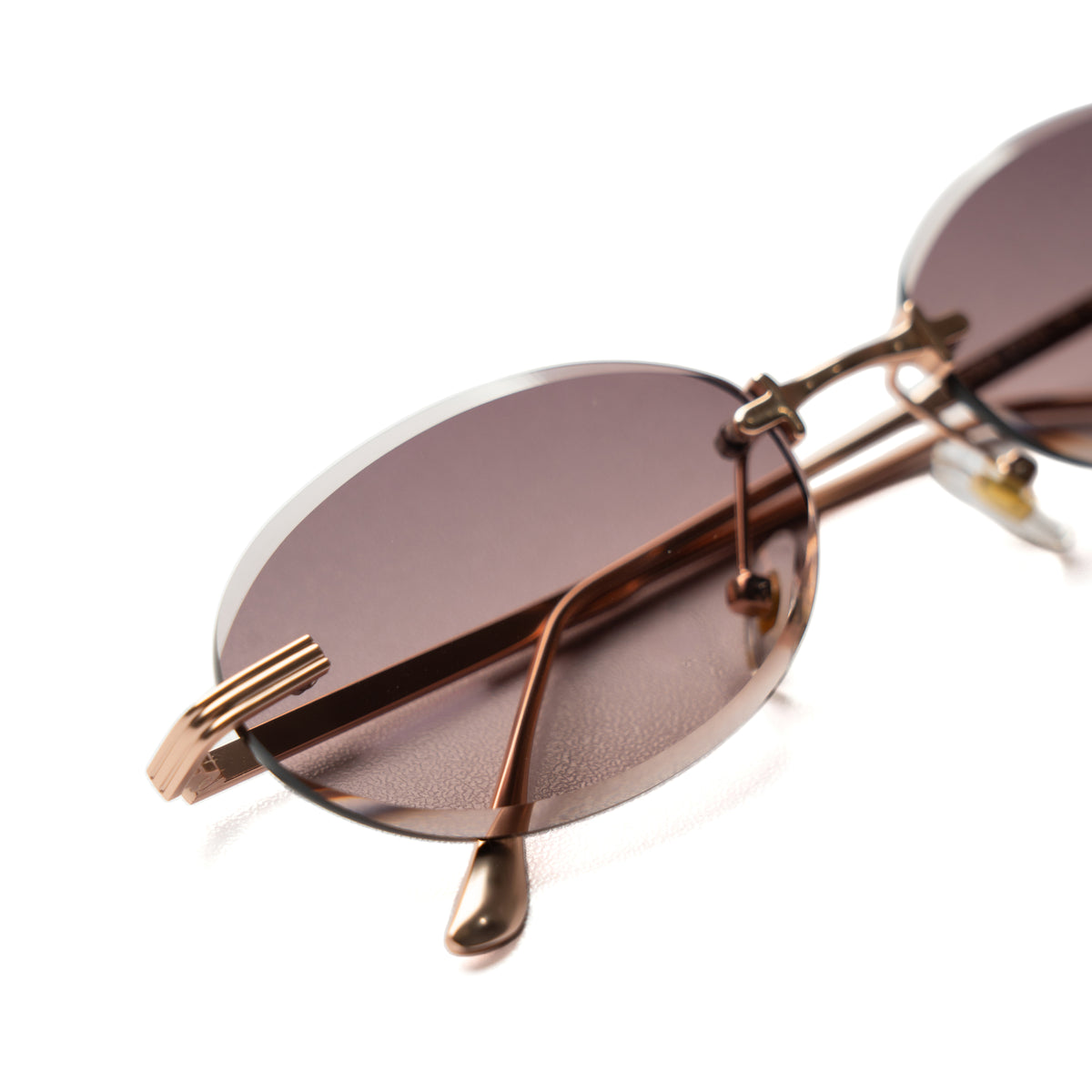 [ Aura ] Rimless Oval Sunglasses : Purple