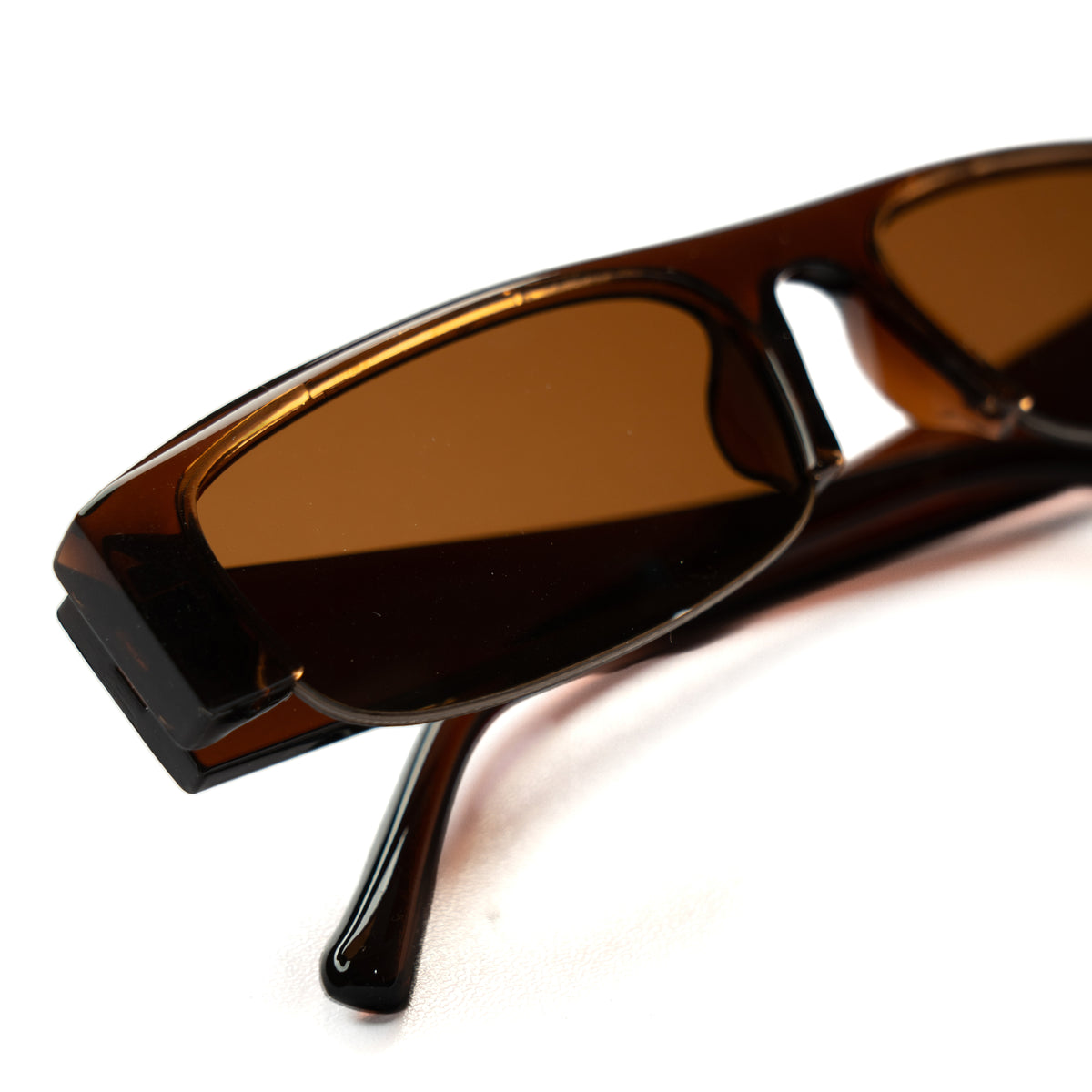 [ Nemesis ] Flat-top Y2k Sunglasses : Brown