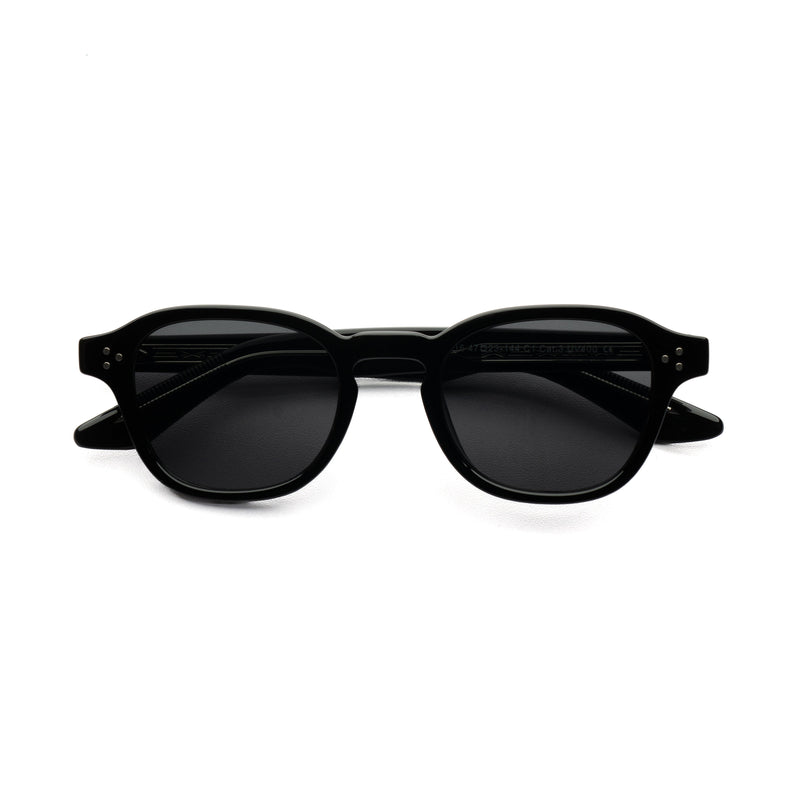 [ Icarus ] Retro Round Sunglasses : Black