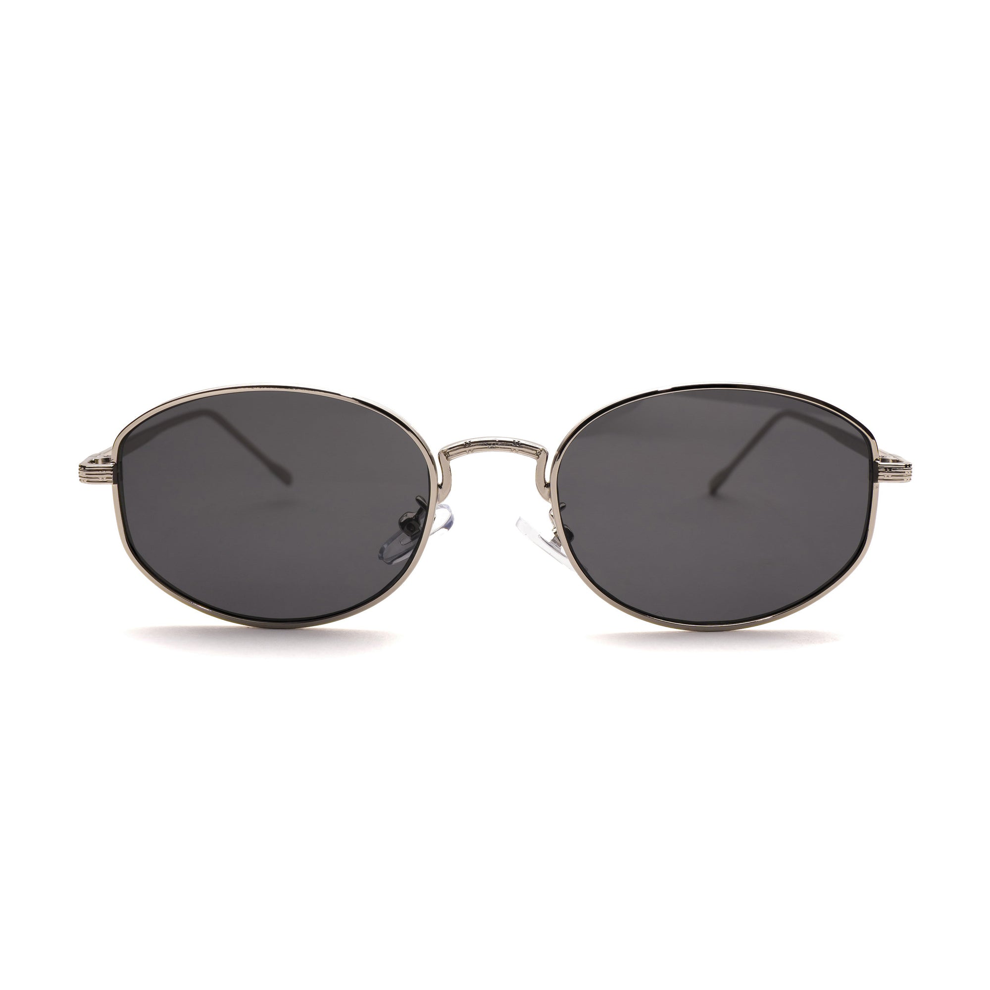 [ Horizon ] Classic Round Sunglasses : Black/Silver