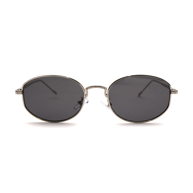 [ Horizon ] Classic Round Sunglasses : Black/Silver