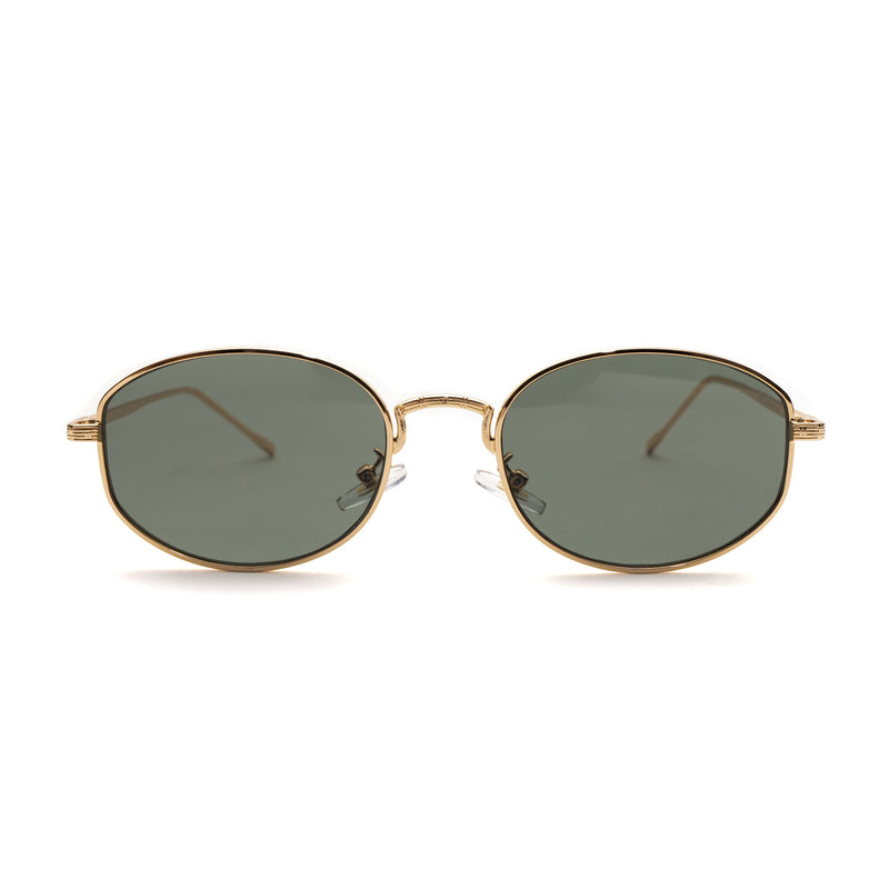 [ Horizon ] Classic Round Sunglasses : Green