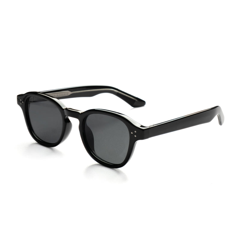 [ Icarus ] Retro Round Sunglasses : Black