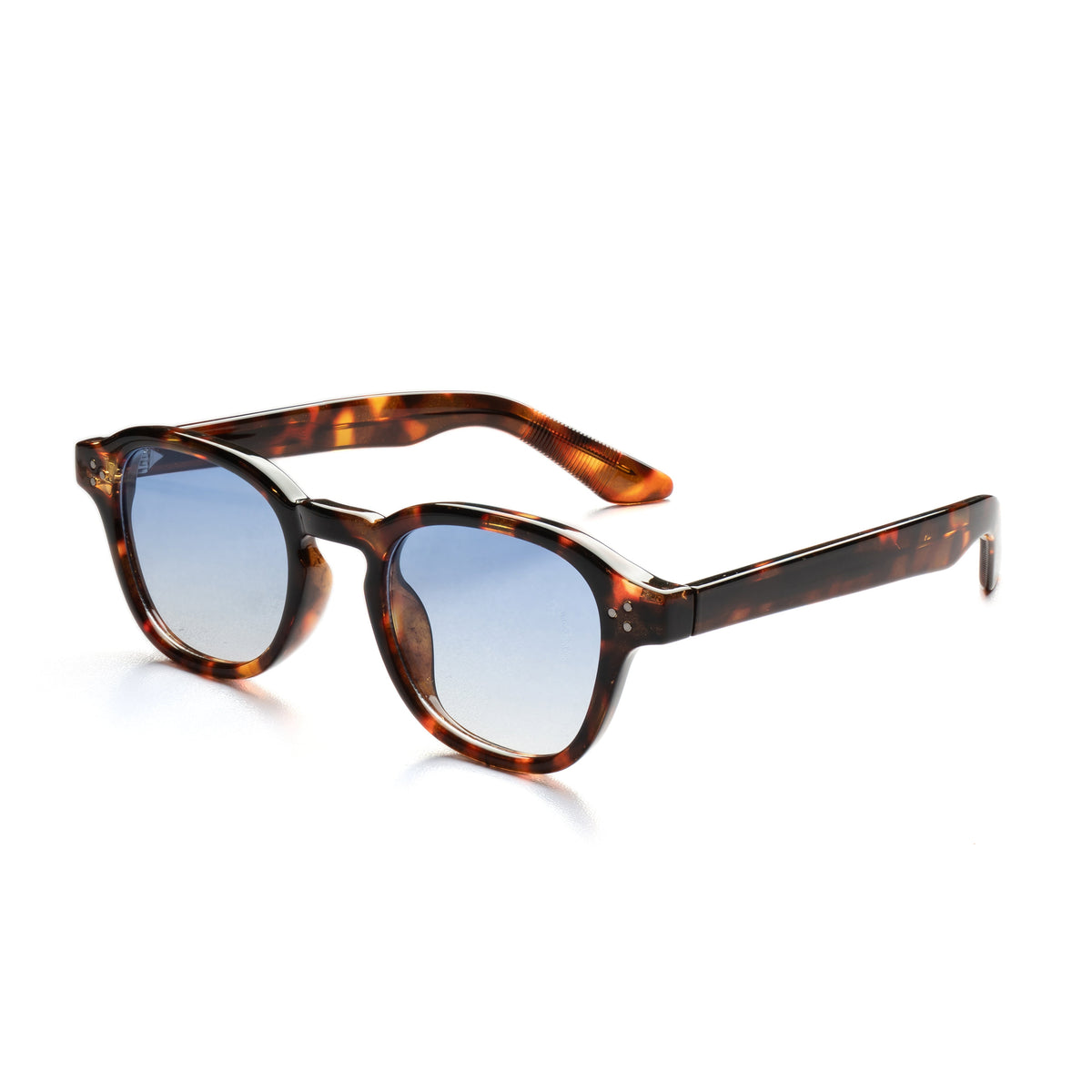 [ Icarus ] Retro Round Sunglasses : Leopard/Blue