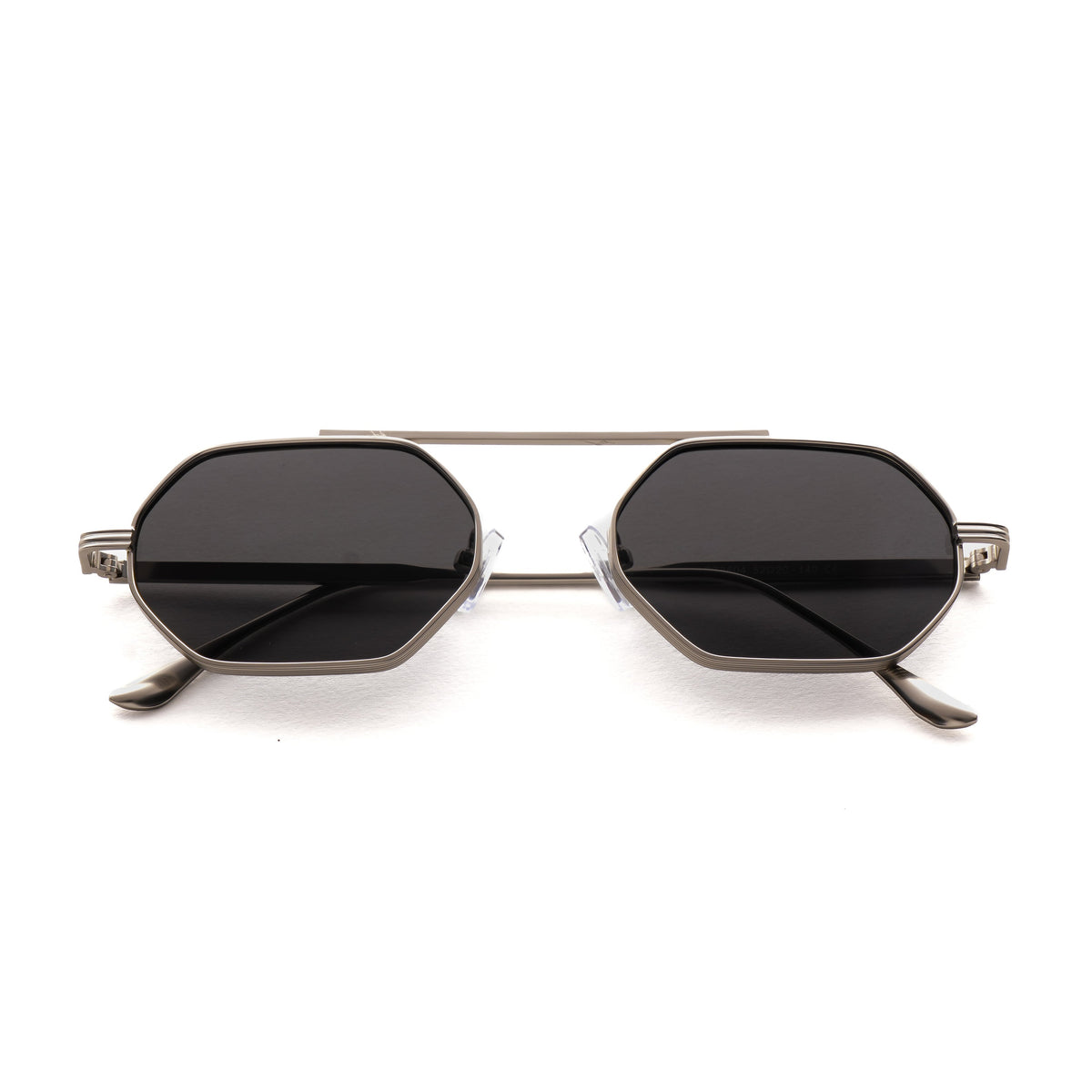 Hexwire ] Hexagonal Metal Sunglasses : Black Silver | Project Shades