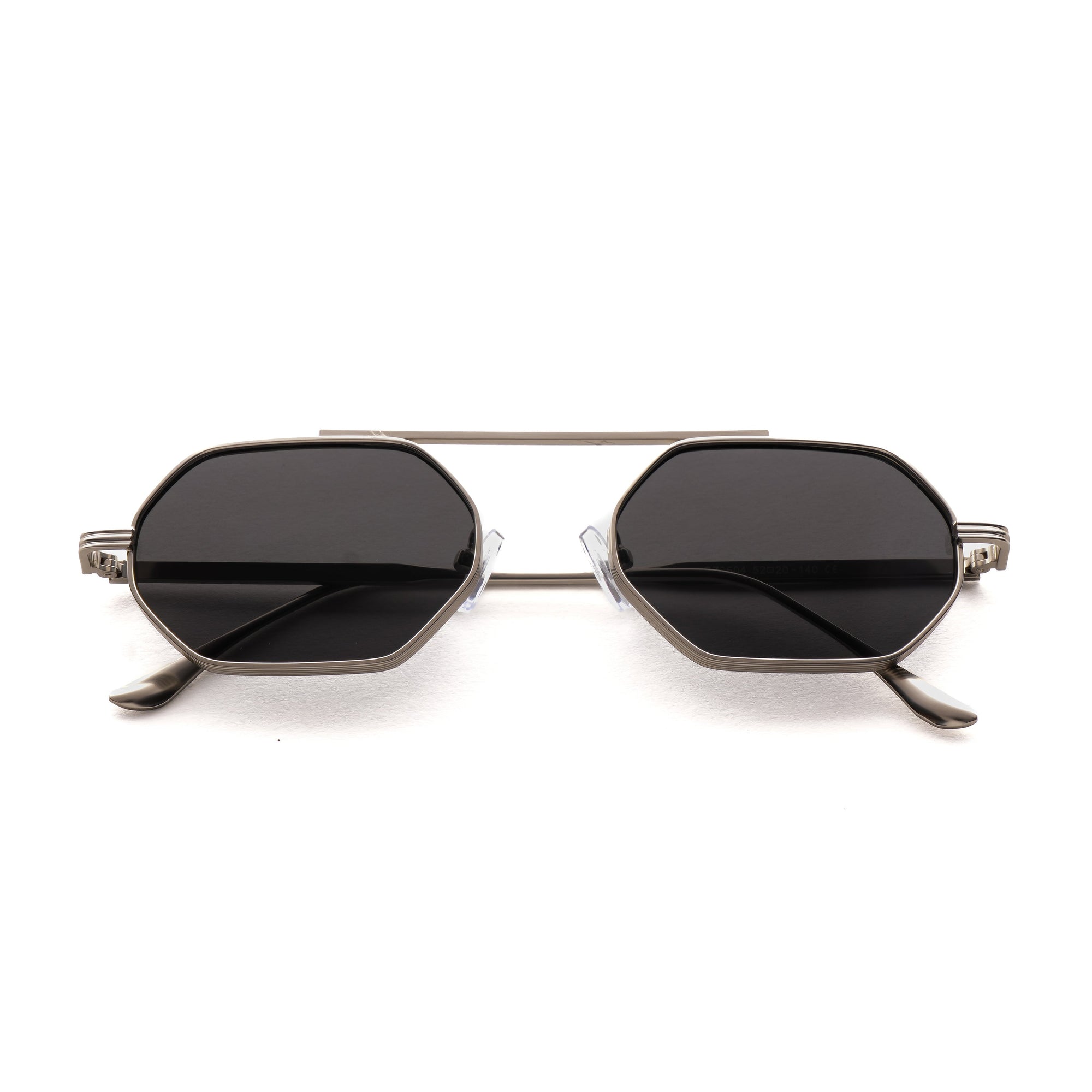 [ Hexwire ] Hexagonal Metal Sunglasses : Black Silver - projectshades