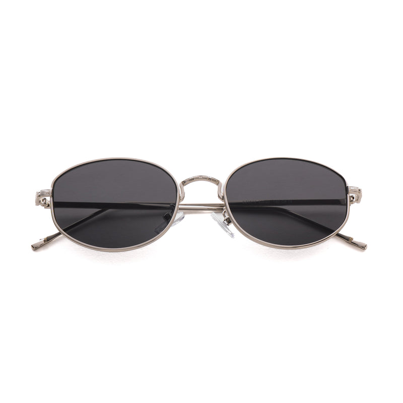 [ Horizon ] Classic Round Sunglasses : Black/Silver