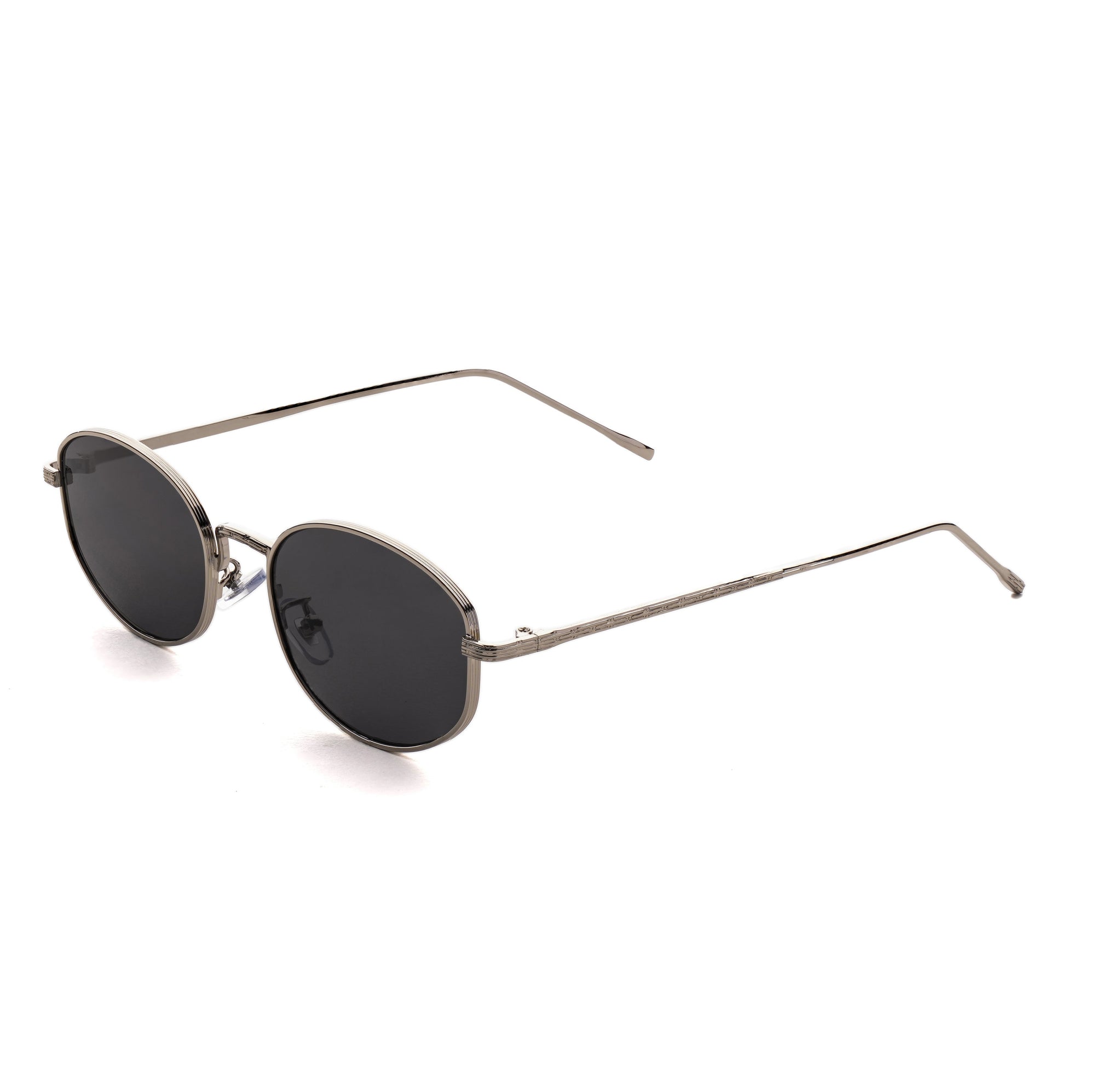 [ Horizon ] Classic Round Sunglasses : Black/Silver