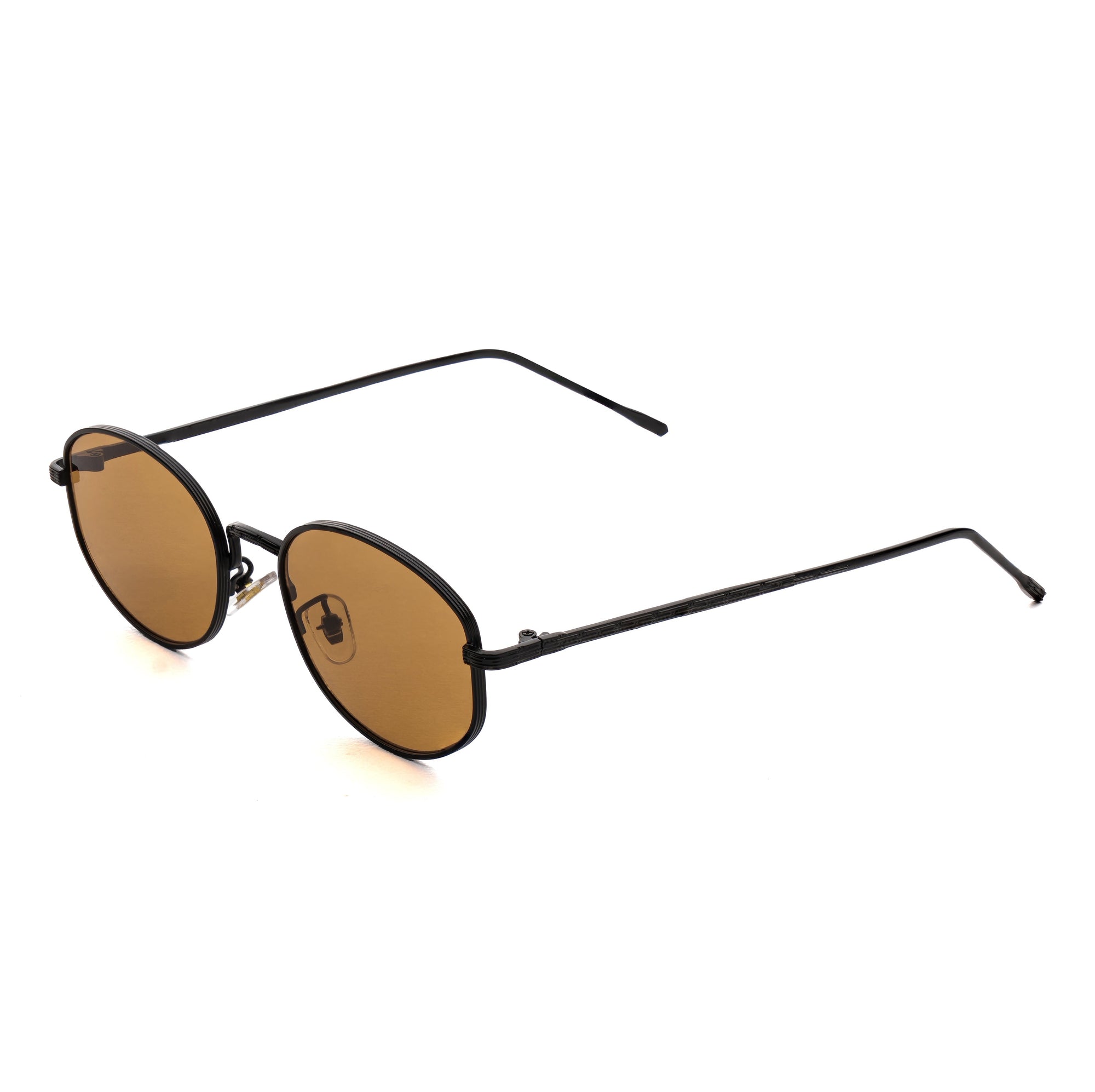 [ Horizon ] Classic Round Sunglasses : Brown - projectshades