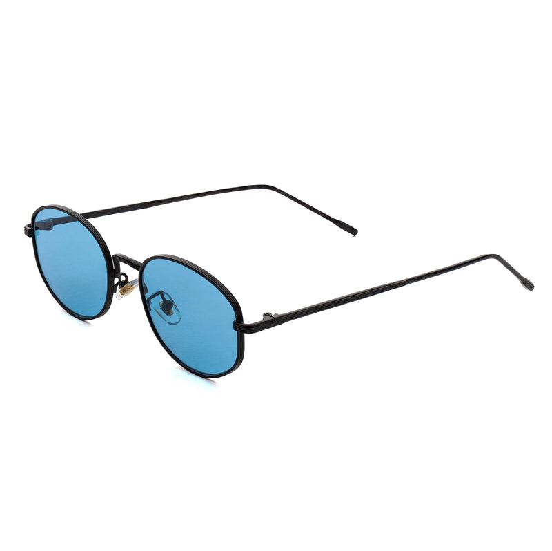 [ Horizon ] Classic Round Sunglasses : Blue