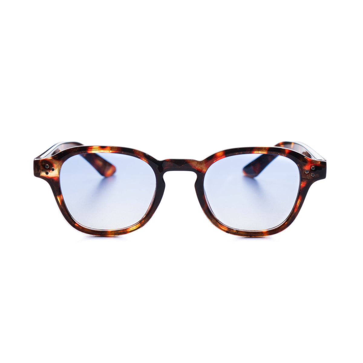 [ Icarus ] Retro Round Sunglasses : Leopard/Blue